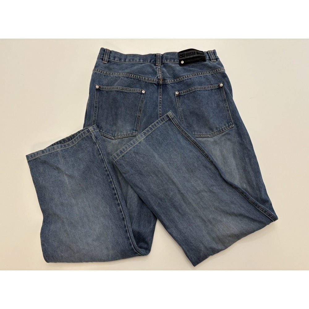 VTG Y2K Russo Light Wash Jeans SZ 32x32 Wide Leg Skater